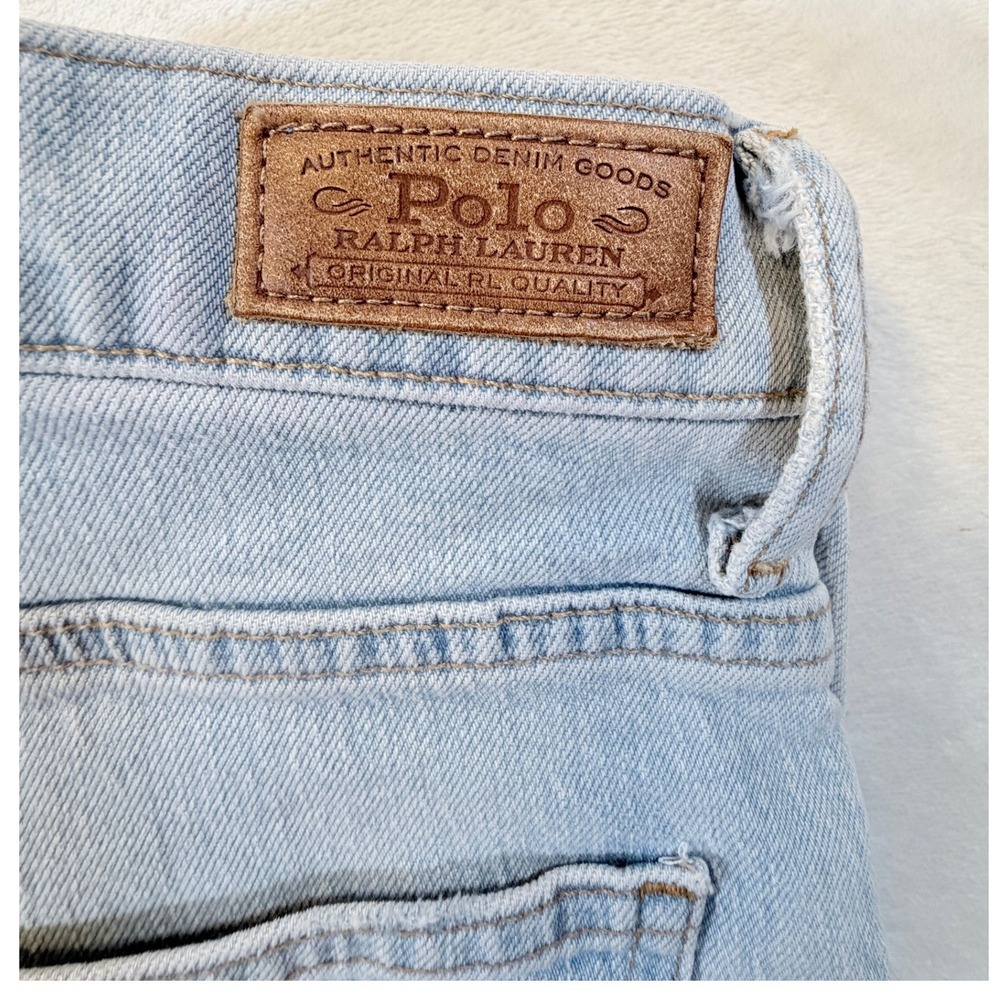 Polo Ralph Lauren Light Wash Raw Hem The Crop Flare Jeans Womens 30 Excellent